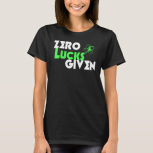 T-shirt Zero Lucks Donné Drôle Saint Patrick's Day Lucky S