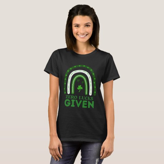 T-shirt Zéro Lucks Donné Drôle St Patrick's Day St Paddys (Devant entier)