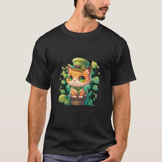 T-shirt Zero Lucks Given  Cute Cat St Patricks Day Party W (Devant)