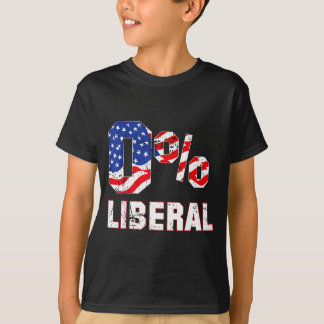 T-shirt Zéro Pour Cent 0% Libéral Drapeau Usa Vintage Humo