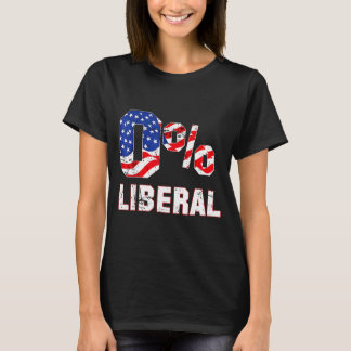 T-shirt Zéro Pour Cent 0% Libéral Vintage Drapeau Usa Liti
