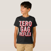 T-shirt Zéro Réflexe Nauséeux, Mème Drôle de Fête de Bache (Devant entier)