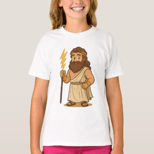 T-shirt Zeus de dessin animé mignon – Dieu de la foudre de