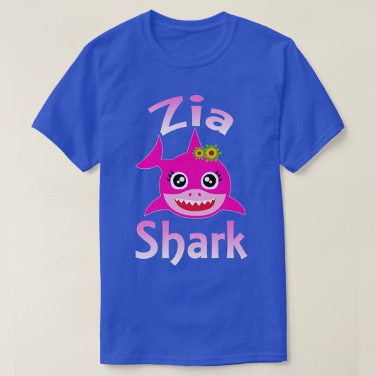 T-shirt Zia Shark Funny Tante italienne (Design devant)