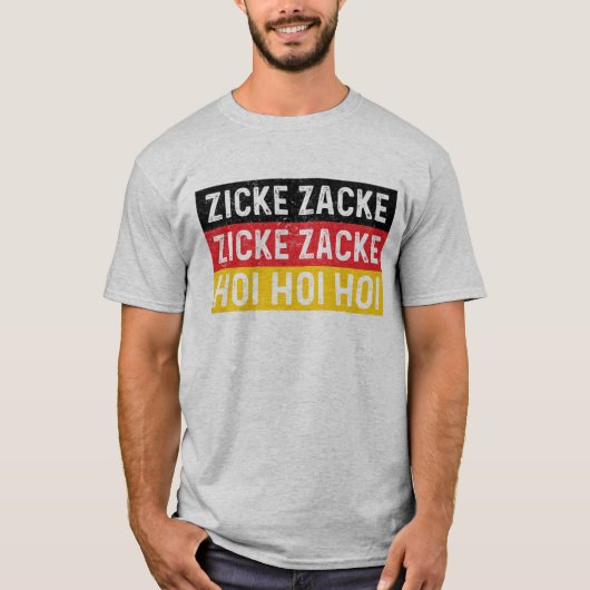 T-shirt Zicke Zacke Hoi Oktoberfest Drapeau allemand drôle (Devant)