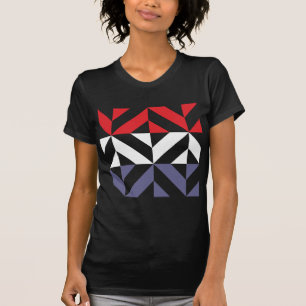 T-shirt ZigZag géométrique rouge blanc et bleu