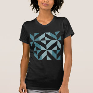 T-shirt ZigZag géométrique vert turquoise à deux tons