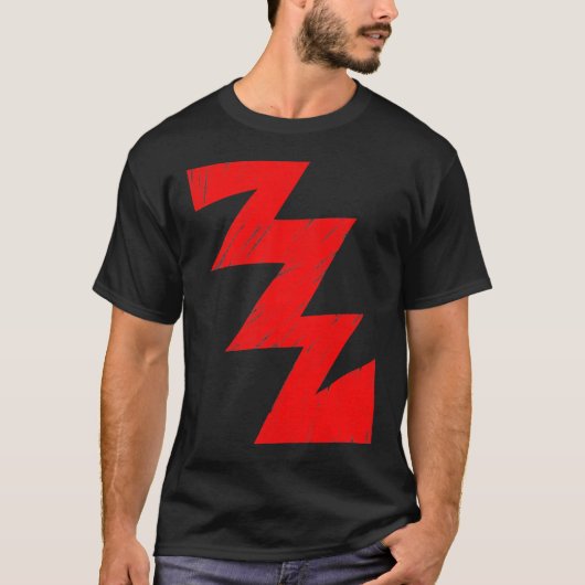 T-shirt ZigZag pochoir - Rouge (Devant)