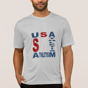 T-shirt zilver man USA ATHLETISM