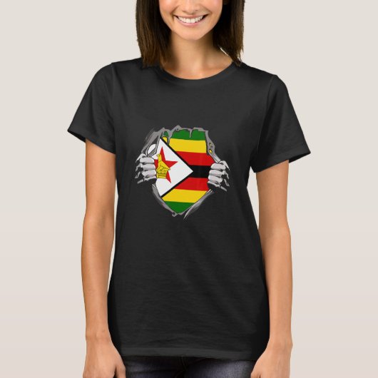 T-shirt Zimbabwe flag (Devant)