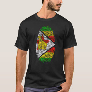 T-shirt Zimbabwe Flag Fingerprint It is in my DNA Gift Zim