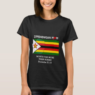 T-shirt ZIMBABWE MOM vaut plus que Rubies PROV 31 Noir