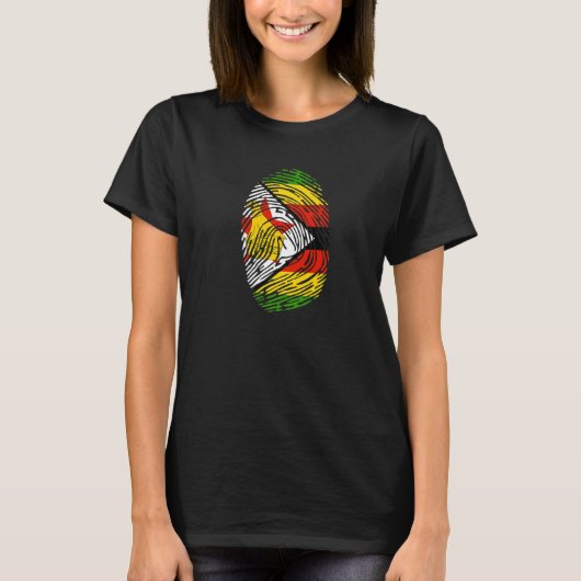 T-shirt Zimbabwe Pays Drapeau empreintes digitales (Devant)
