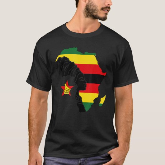 T-shirt Zimbabwe Zimbabwe Drapeau Afrique Carte Ethnique N (Devant)