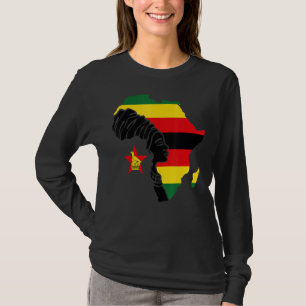T-shirt Zimbabwe Zimbabwe Drapeau Afrique Carte Ethnique N