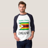T-shirt Zimbabwe Zimbabwe Drapeau vert Personnalisé Hommes (Devant entier)