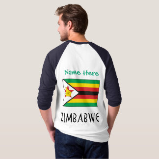 T-shirt Zimbabwe Zimbabwe Drapeau vert Personnalisé Hommes