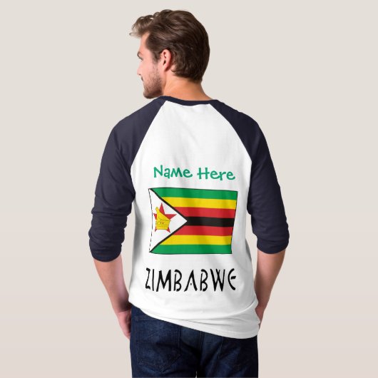 T-shirt Zimbabwe Zimbabwe Drapeau vert Personnalisé Hommes (Dos entier)