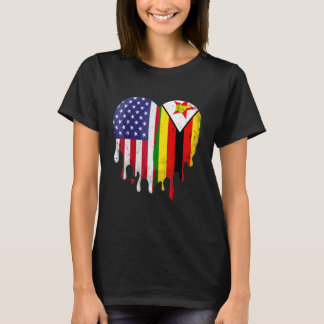 T-shirt Zimbabwean American Patriot Grown Country Melting 