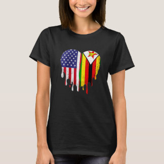 T-shirt Zimbabwean American Patriot Grown Country Melting 