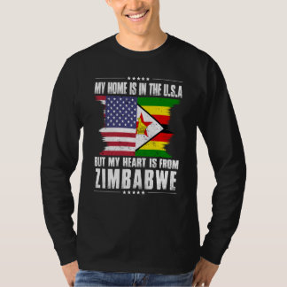 T-shirt Zimbabwean American Patriot Grown Proud Home Heart