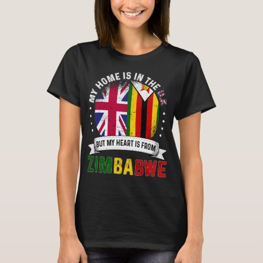 T-shirt Zimbabwean British Heart is Zimbabwe Grown (Devant)