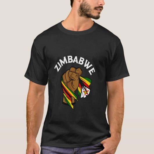 T-shirt Zimbabwean Pride Zimbabwean Flag Zimbabwe Handfist (Devant)