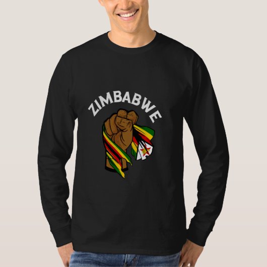 T-shirt Zimbabwean Pride Zimbabwean Flag Zimbabwe Handfist (Devant)