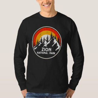 T-shirt Zion National Park Mountain Trees & Sun Camping Hi