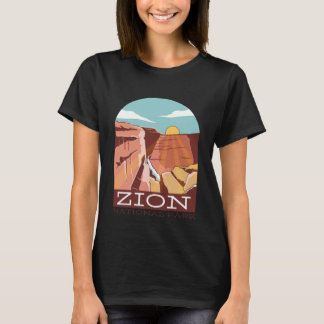 T-shirt Zion National Park USA Skyline Silhouette Outline