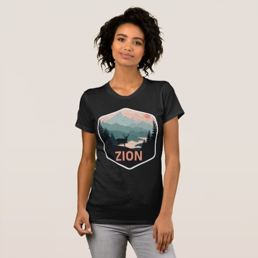 T-shirt Zion National Park Utah Deer Voyageur Touriste (Devant entier)