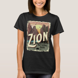 T-shirt Zion National Park Utah Poster Vintage voyage Styl