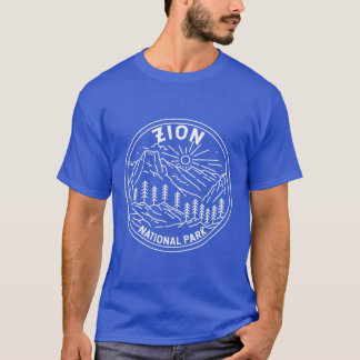 T-shirt Zion National Park Utah Vintage Monoline
