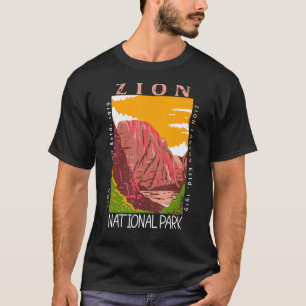T-shirt Zion National Park Utah Zion Canyon Distressed Vin