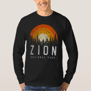 T-shirt Zion Parc National américain Rétro Vintage 70s 80s