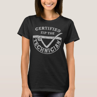 T-shirt Zip Certifiée Le Technicien Drôle
