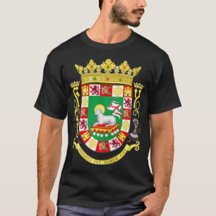 T-shirt Zip d'armoiries de Porto Rico avant et arrière