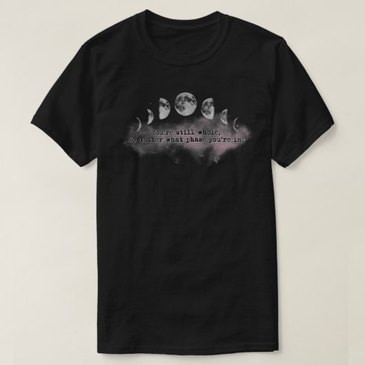 T-shirt Zip de phase de lune (Design devant)