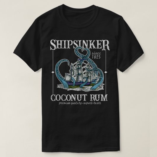T-shirt Zip de rhum de noix de coco (Design devant)
