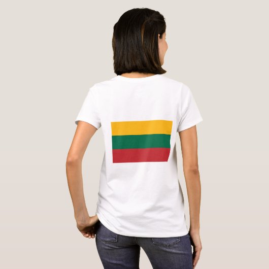 T-shirt Zip Jogger en laiton féminin avec drapeau de Litua (Dos entier)