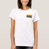 T-shirt Zip Jogger en laiton féminin avec drapeau de Litua (Devant)