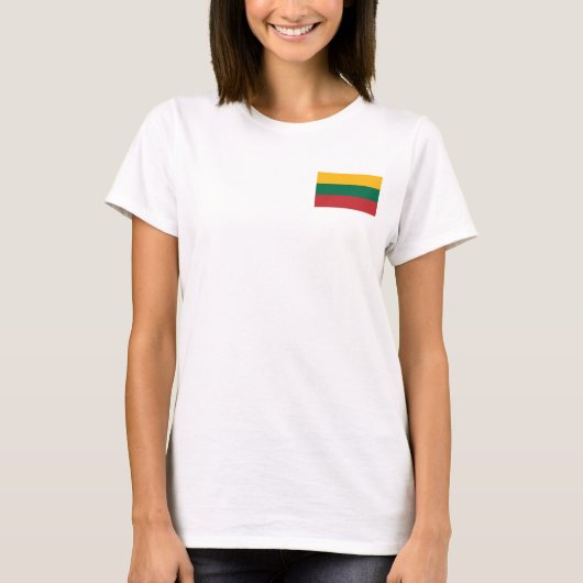 T-shirt Zip Jogger en laiton féminin avec drapeau de Litua (Devant)