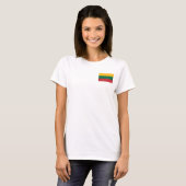 T-shirt Zip Jogger en laiton féminin avec drapeau de Litua (Devant entier)