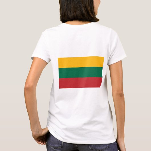 T-shirt Zip Jogger en laiton féminin avec drapeau de Litua (Dos)