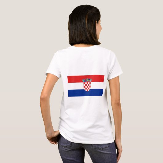 T-shirt Zip Jogger en polaire féminin avec drapeau de Croa (Dos entier)