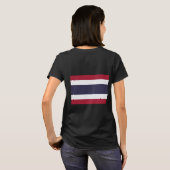 T-shirt Zip Jogger en polaire féminin avec drapeau de Thaï (Dos entier)