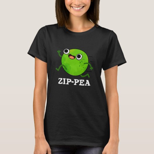 T-shirt Zip pea Funny Zippy Pea Pun Dark BG (Devant)