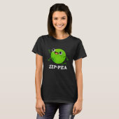 T-shirt Zip pea Funny Zippy Pea Pun Dark BG (Devant entier)