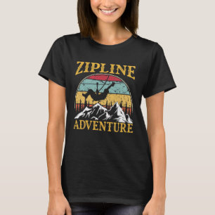 T-shirt Zipline Retro vintage Aventure Matching Zipline