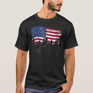 T-shirt Ziplining USA Drapeau américain Zipline Patriotiqu